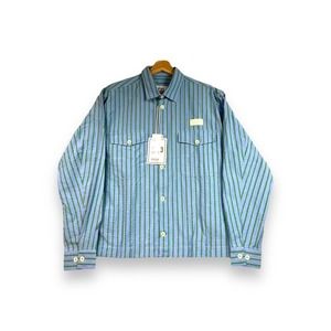 LC23 Men's Medium Long Sleeve Striped Shirt Italy NWT Blue Green Urban Outfitter